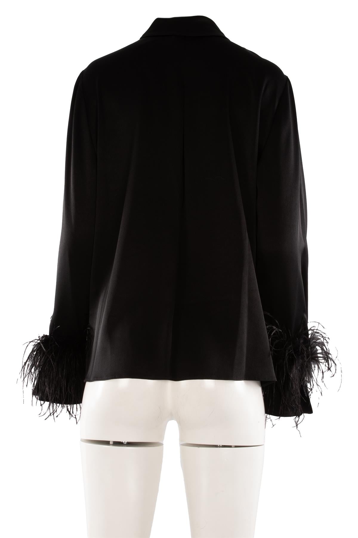 KOBI HALPERIN BLACK SATIN SHIRT LARGE