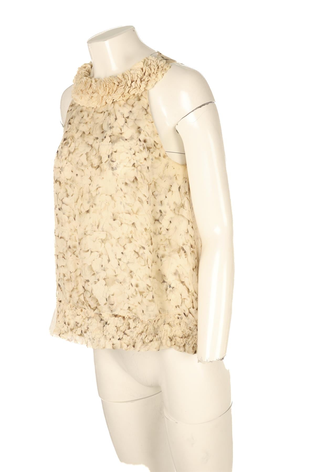 GIAMBATTISTA VALLI BEIGE SILK TOP IT 42 UK 10