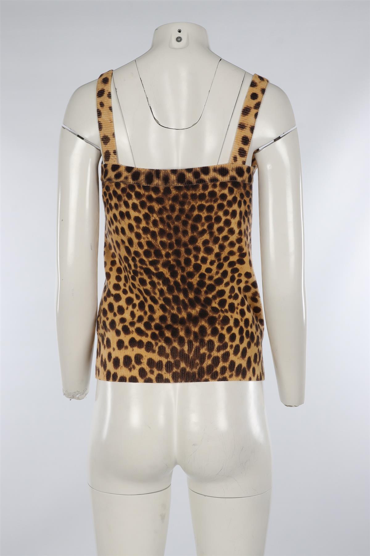 DOLCE & GABBANA BROWN JACQUARD WOOL TOP IT 38 UK 6