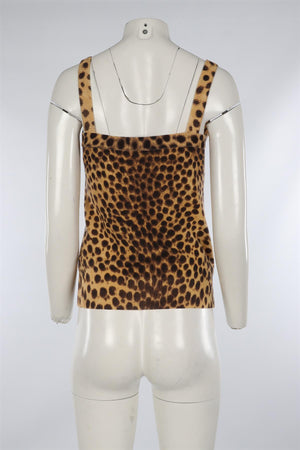 DOLCE & GABBANA BROWN JACQUARD WOOL TOP IT 38 UK 6