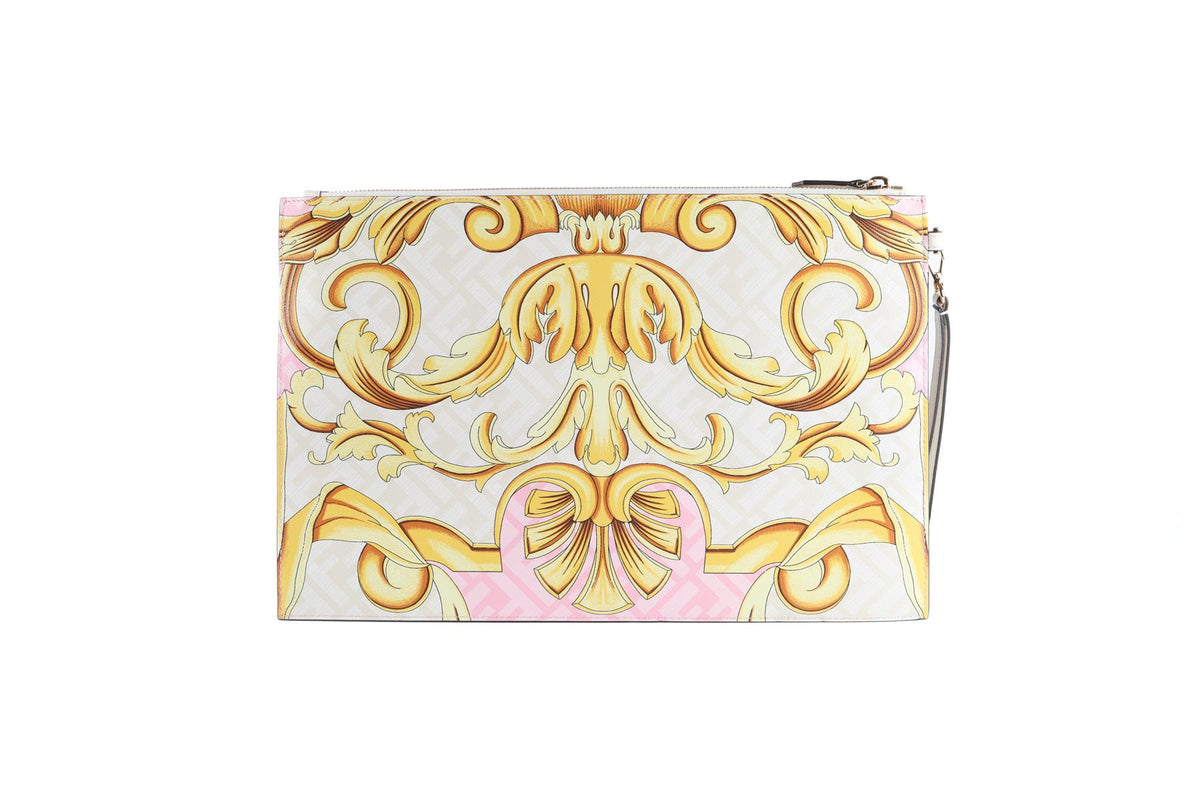 FENDACE PINK FF LEATHER CLUTCH