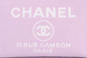 CHANEL PINK 2022 DEAUVILLE SMALL FABRIC TOTE BAG