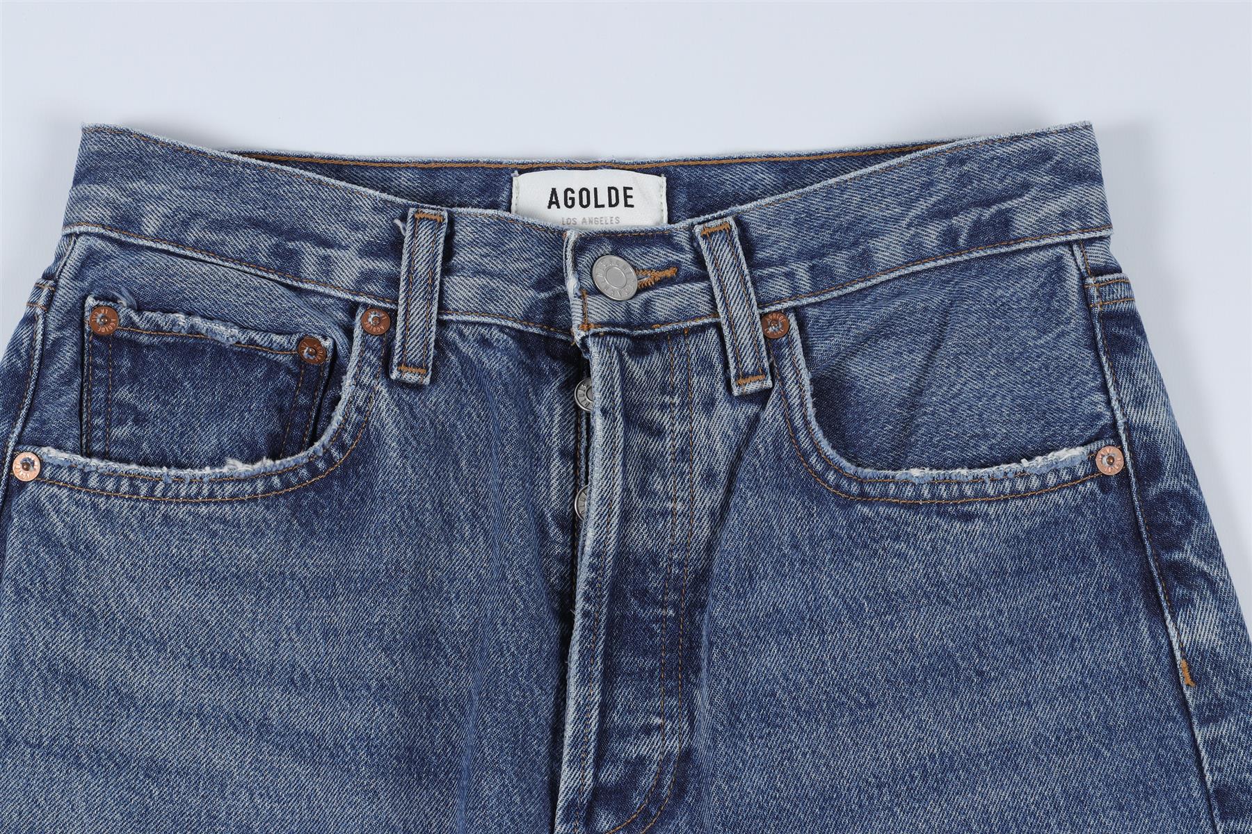 AGOLDE BLUE HIGH RISE STRAIGHT LEG JEANS W24 UK 6