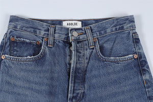 AGOLDE BLUE HIGH RISE STRAIGHT LEG JEANS W24 UK 6