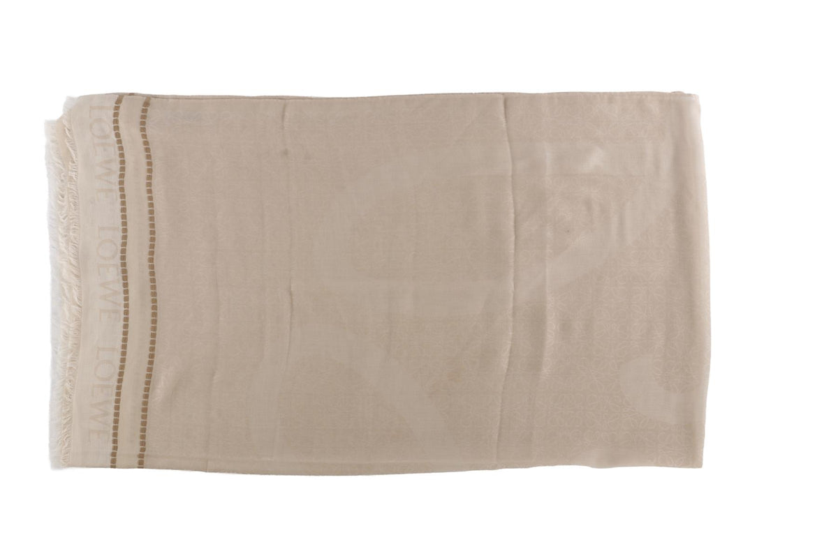 LOEWE + PAULA'S IBIZA BEIGE ANAGRAM COTTON PAREO