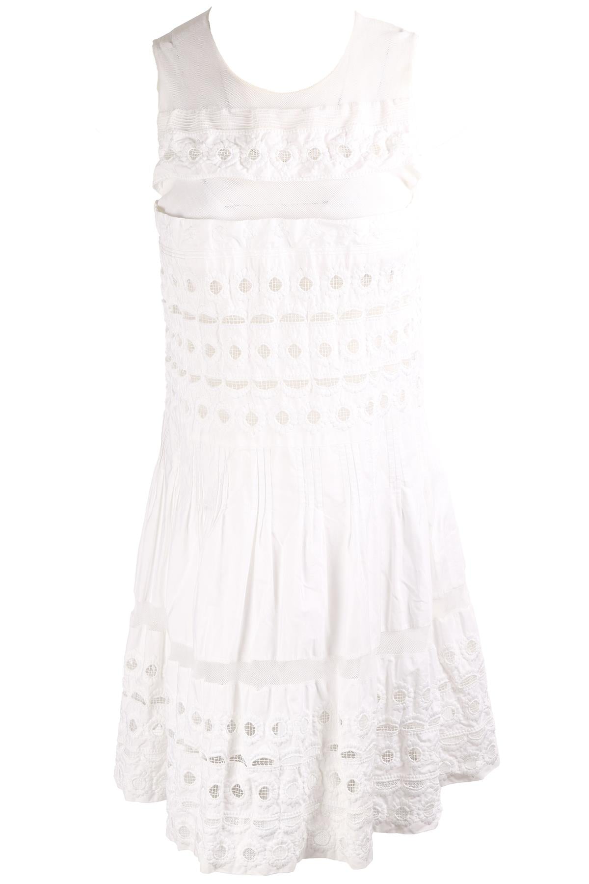 ERMANNO SCERVINO WHITE COTTON MINI DRESS IT 40 UK 8