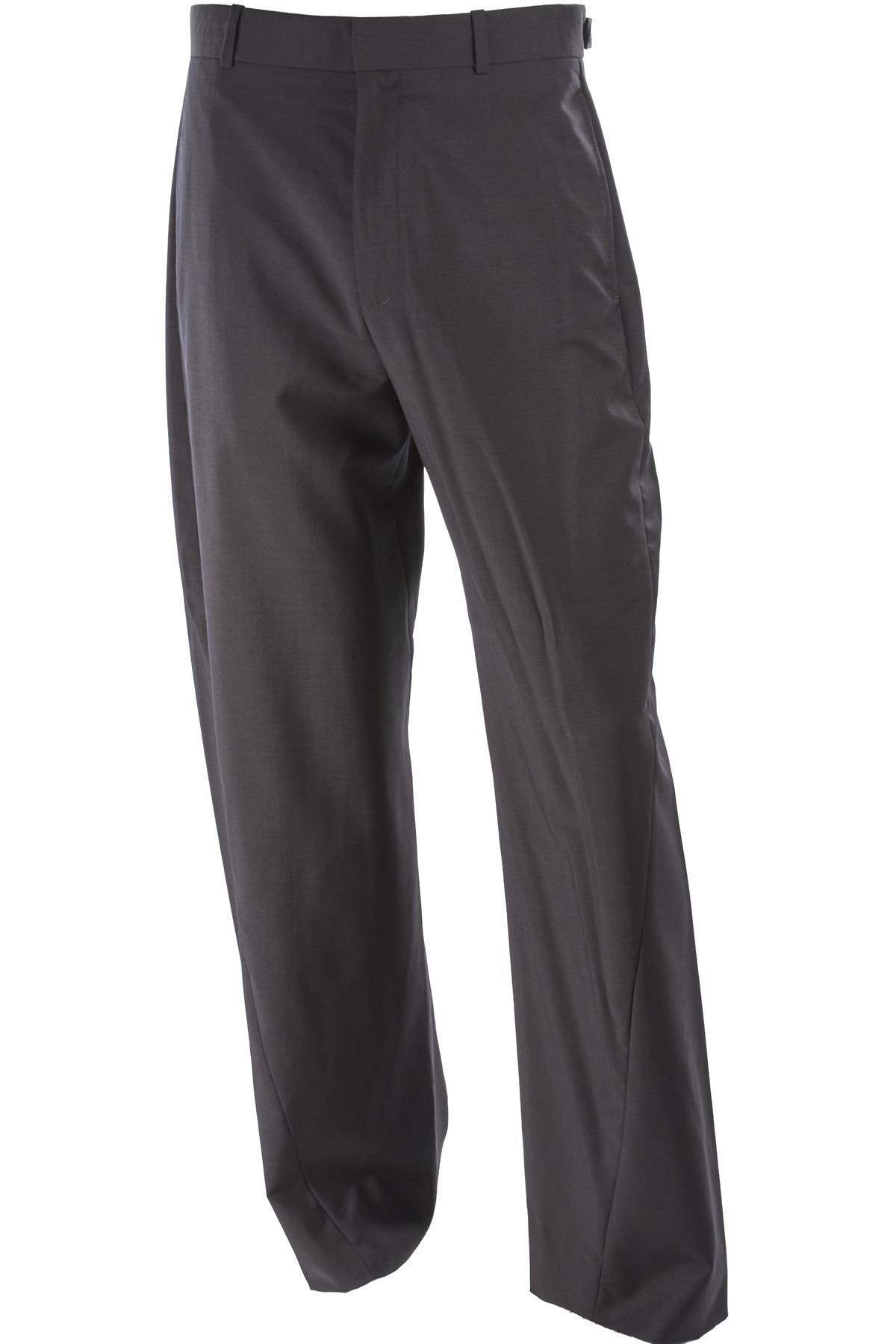 BROWN MEN'S WOOL BARREL LEG PANTS