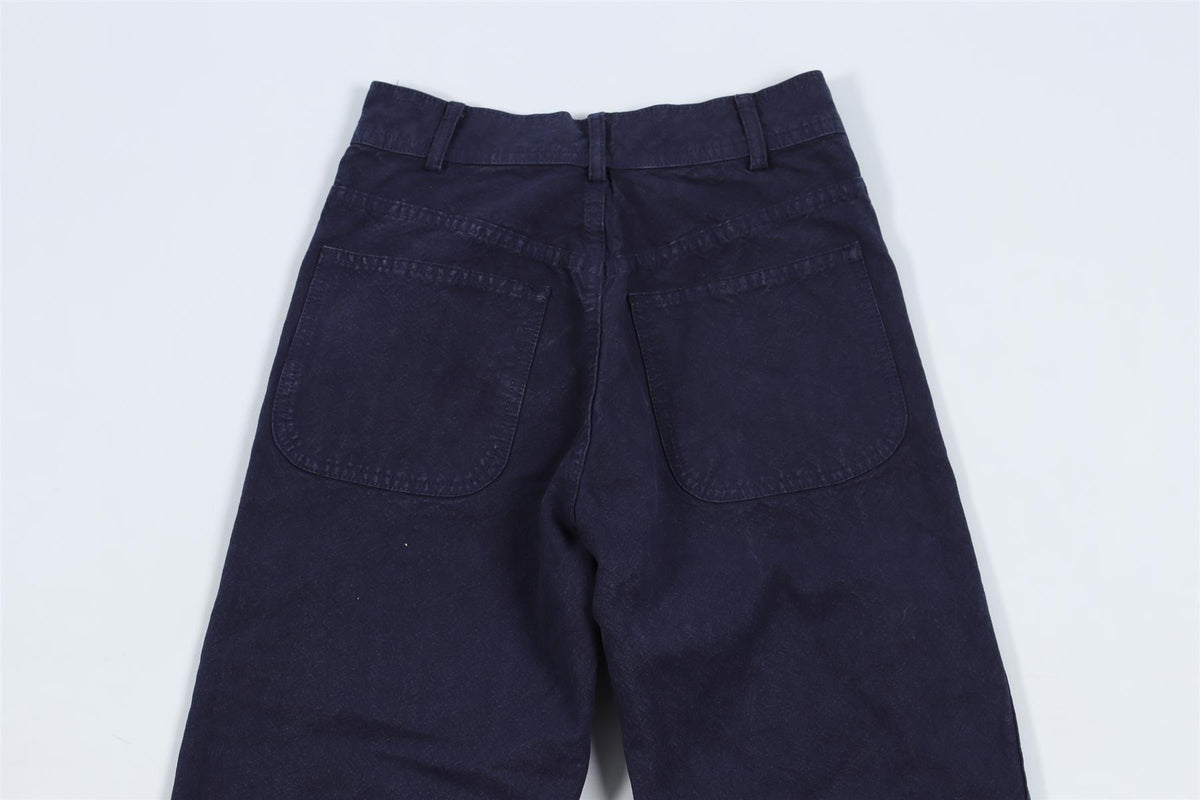 JESSE KAMM NAVY COTTON STRAIGHT LEG PANTS W26 UK 8