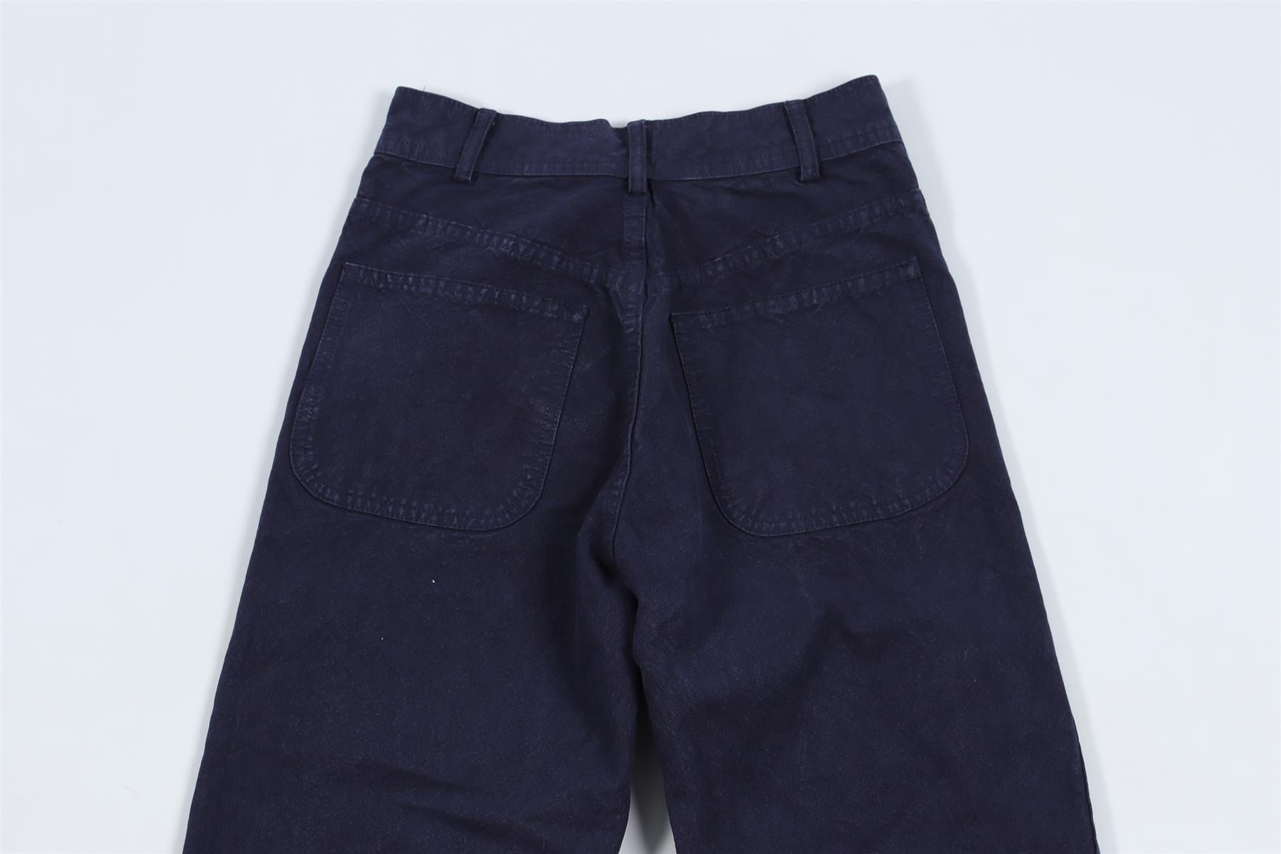 JESSE KAMM NAVY COTTON STRAIGHT LEG PANTS W26 UK 8