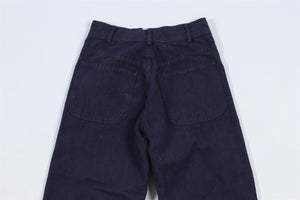 JESSE KAMM NAVY COTTON STRAIGHT LEG PANTS W26 UK 8