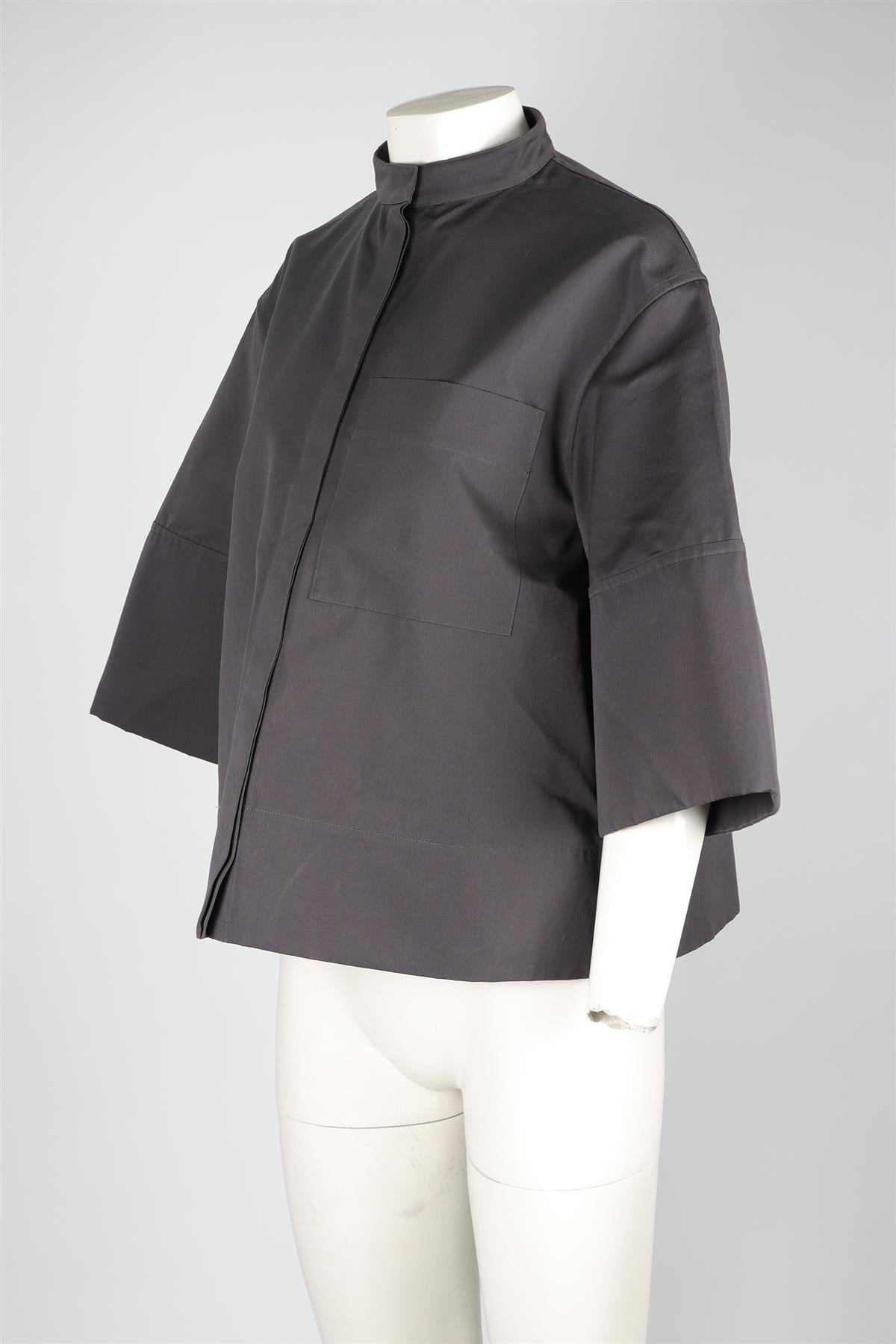 JIL SANDER GREY COTTON SHIRT FR 36 UK 8