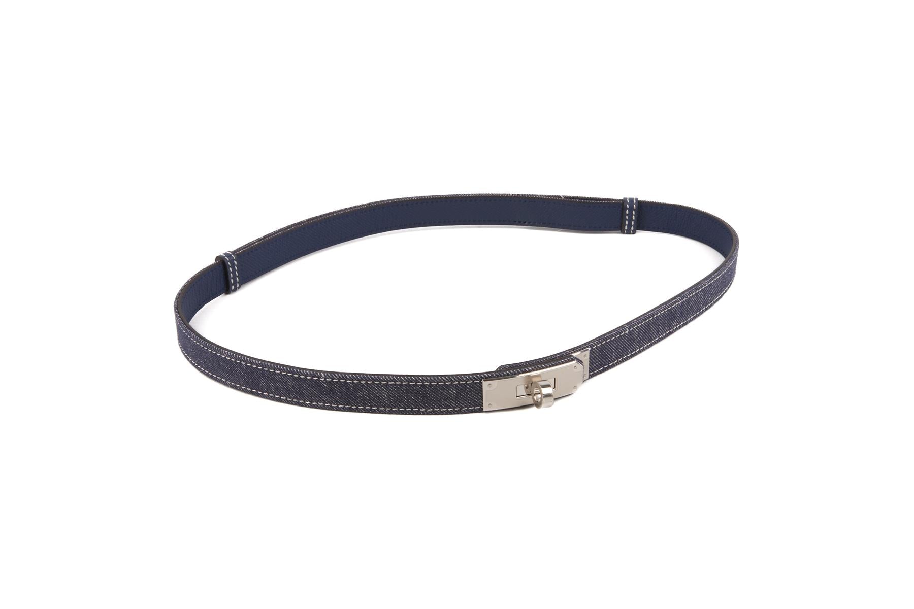 HERMÈS BLUE 2024 KELLY 18 MM DENIM WAIST BELT
