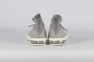 CHRISTIAN DIOR GREY WALK'N'DIOR MACROCANNAGE KNIT SNEAKERS EU 38.5 UK 5.5 US 8.5