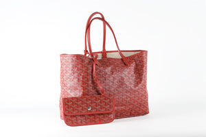 GOYARD RED 2011 SAINT LOUIS PM CANVAS TOTE BAG