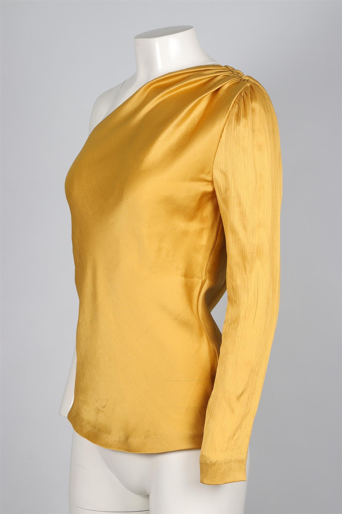 CUSHNIE ET OCHS YELLOW SILK TOP US 2 UK 6