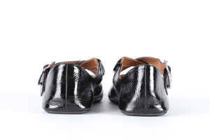 ALAÏA BLACK CRISS CROSS LEATHER BALLET FLATS EU 38 UK 5 US 8
