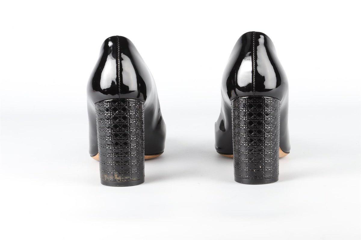 CHRISTIAN DIOR BLACK PATENT LEATHER PUMPS EU 36.5 UK 3.5 US 6.5