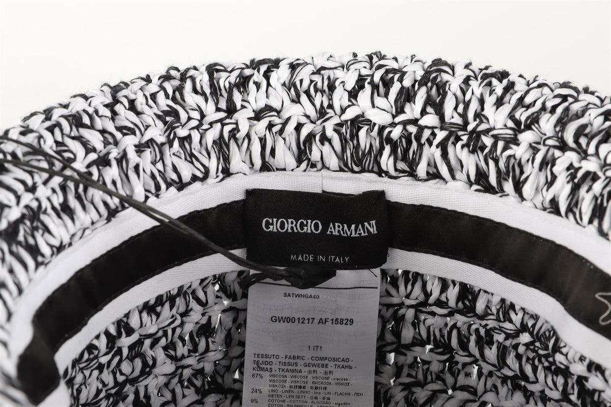 GIORGIO ARMARNI WHITE RAFFIA HAT MEDIUM