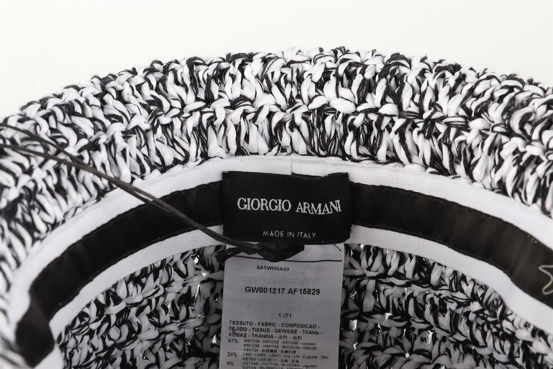 GIORGIO ARMARNI WHITE RAFFIA HAT MEDIUM