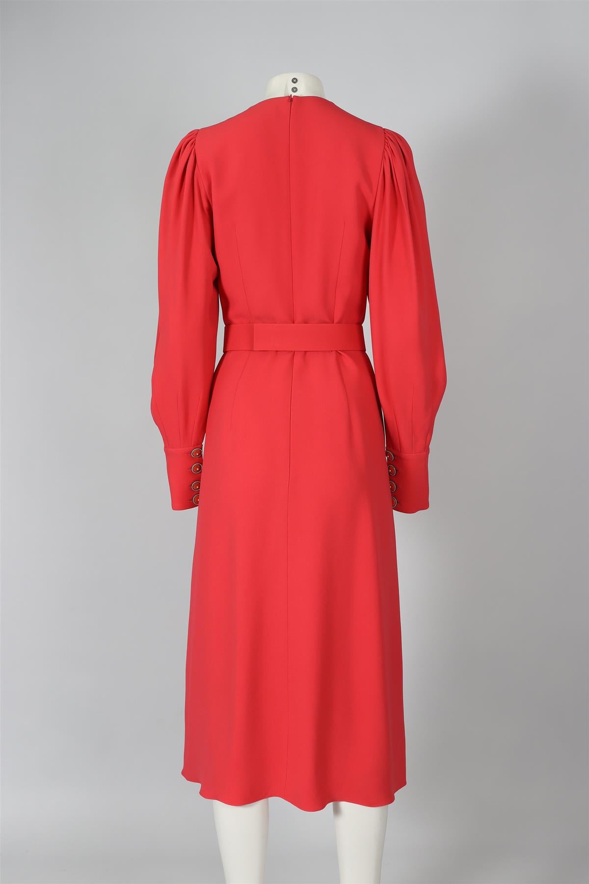 ANDREW GN PINK CREPE MAXI DRESS FR 38 UK 10