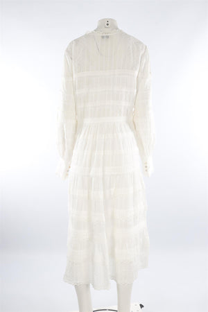 TEMPERLEY LONDON WHITE COTTON MAXI DRESS UK 16