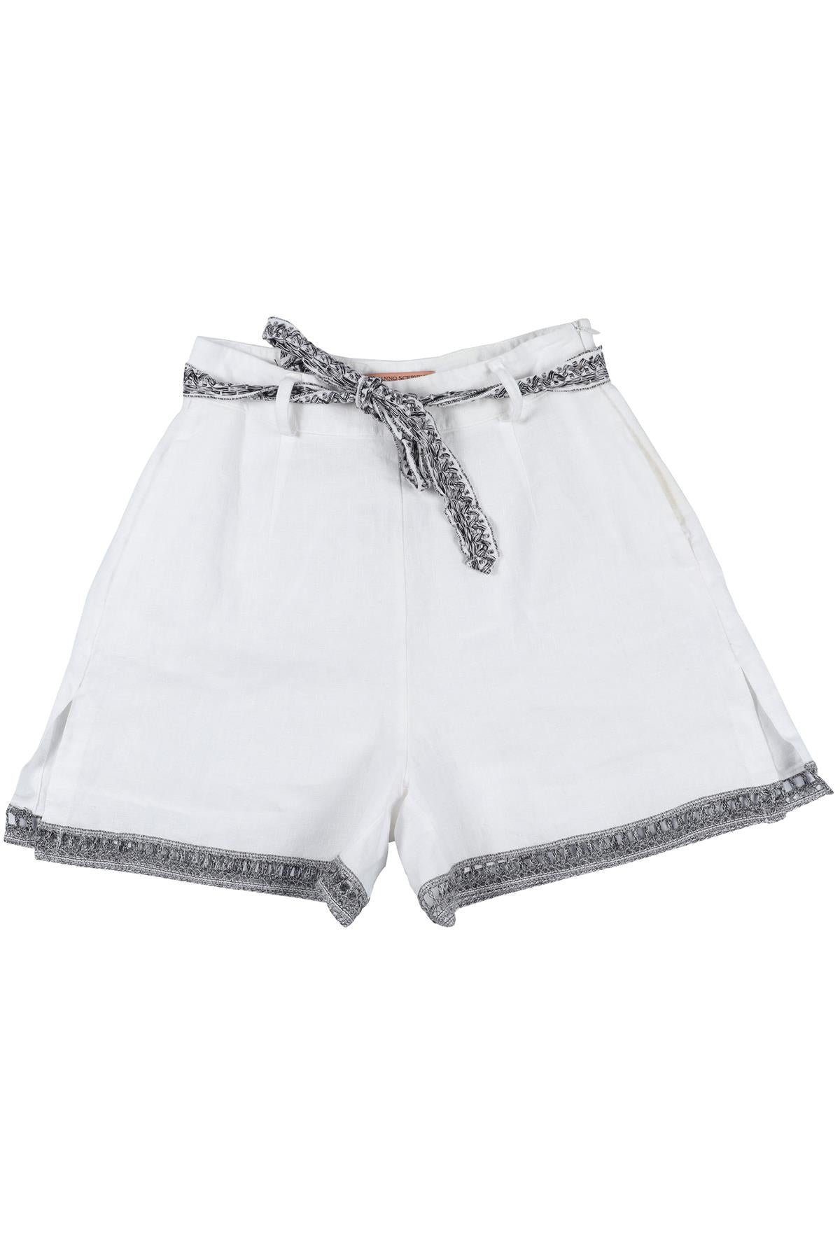 ERMANNO SCERVINO WHITE LINEN SHORTS IT 40 UK 8