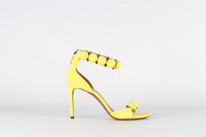 ALAÏA YELLOW BOMBE SUEDE SANDALS EU 38 UK 5 US 8