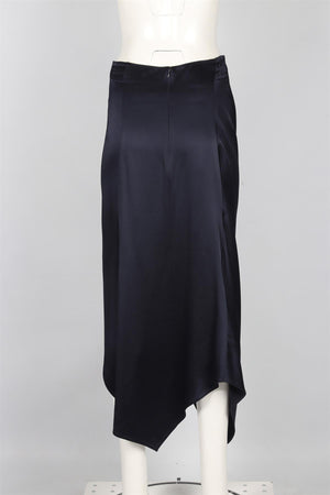 PETER PILOTTO NAVY SATIN MAXI SKIRT UK 8