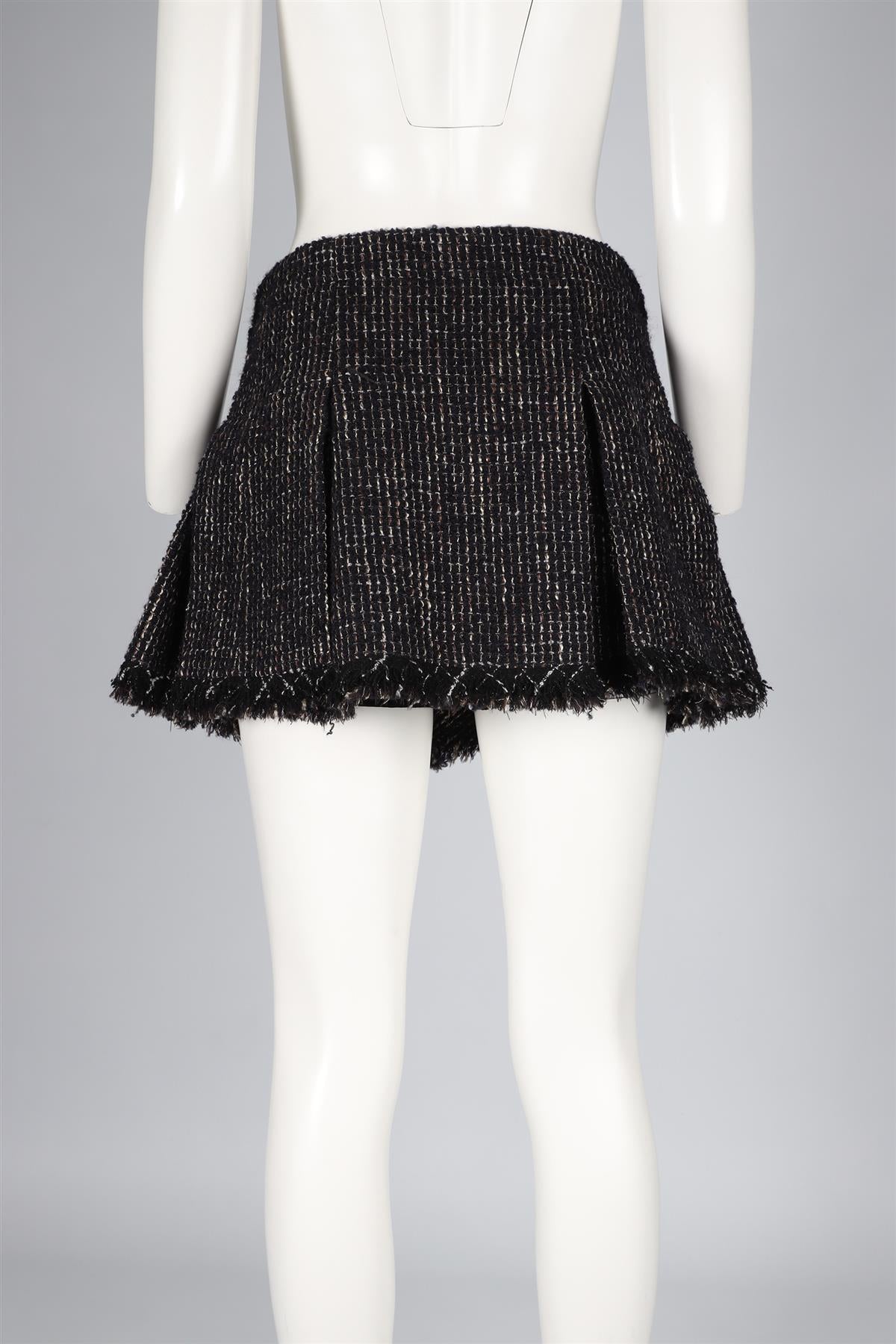 SACAI BLACK TWEED MINI SKIRT SMALL