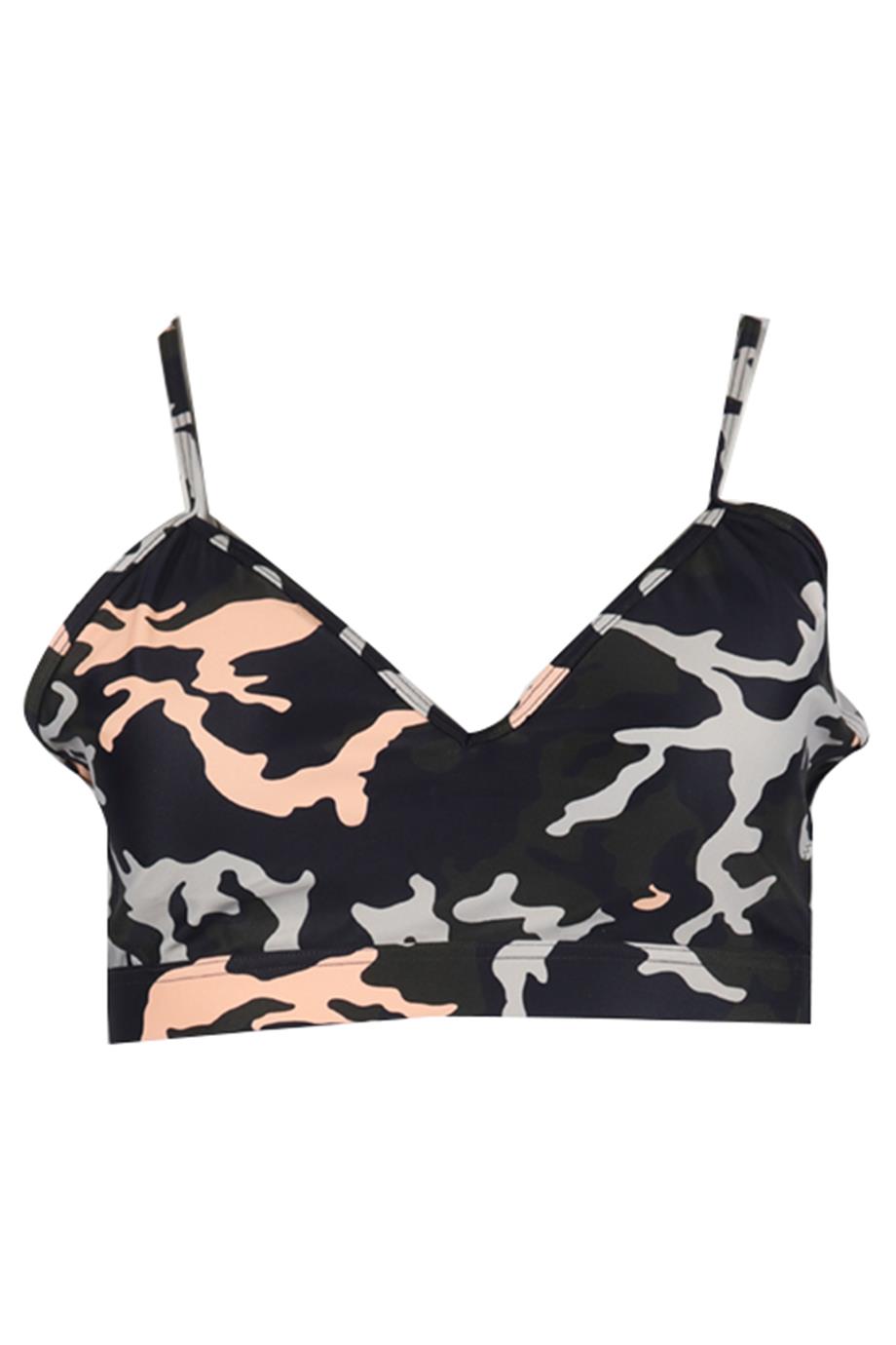 THE UPSIDE PRINTED JERSEY SPORT BRA US 10 UK 14