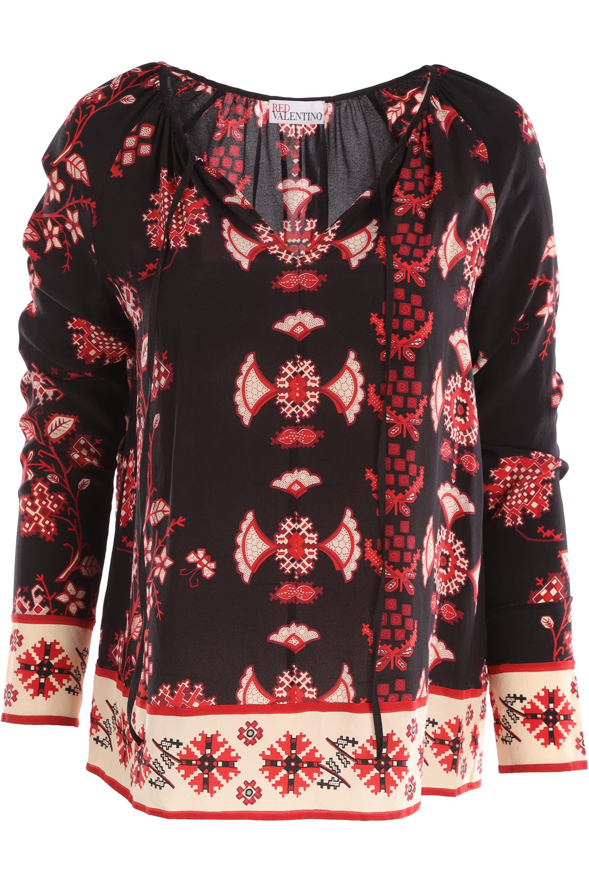 RED VALENTINO BLACK SILK TOP IT 38 UK 6