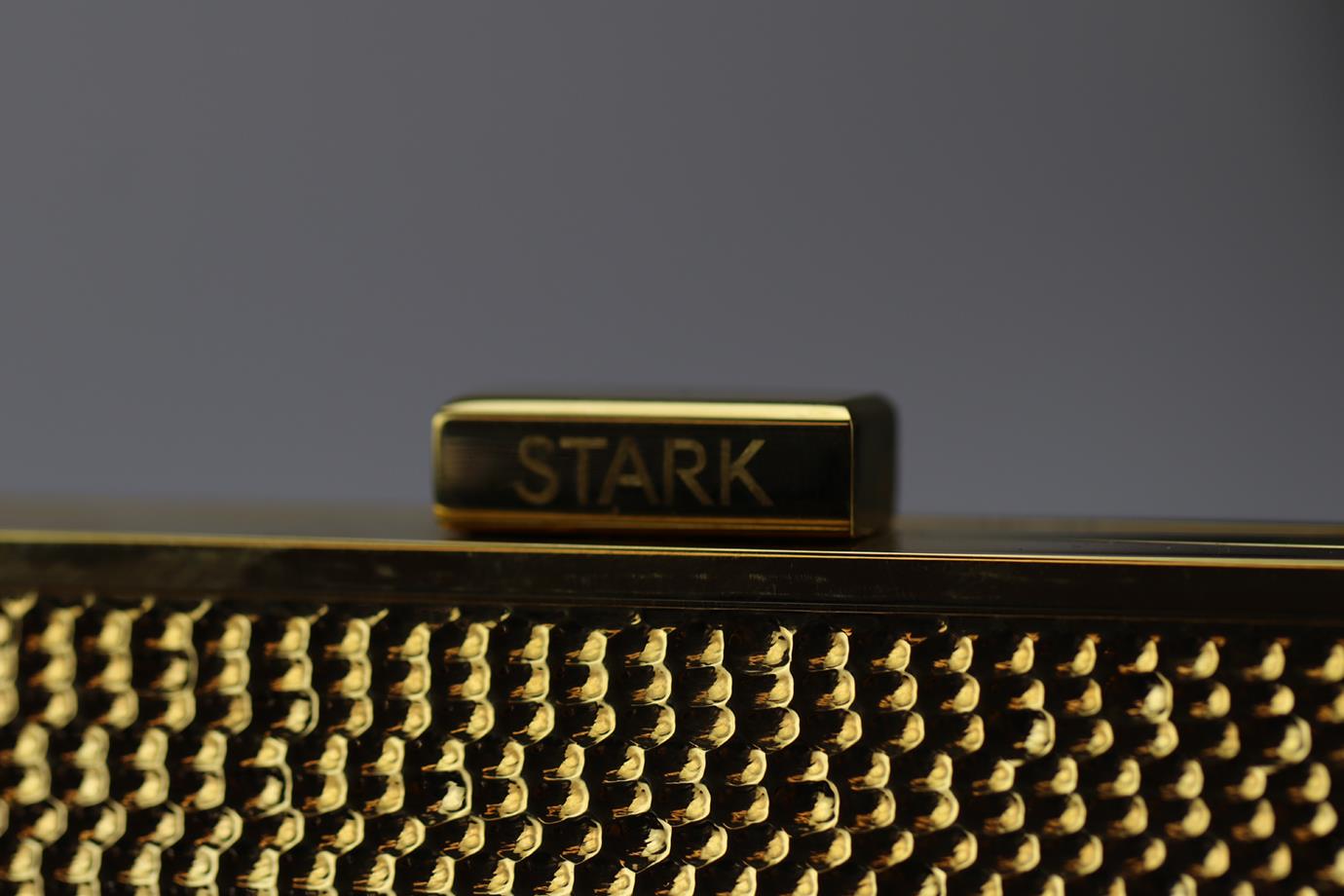 STARK EMBOSSED GOLD TONE CLUTCH