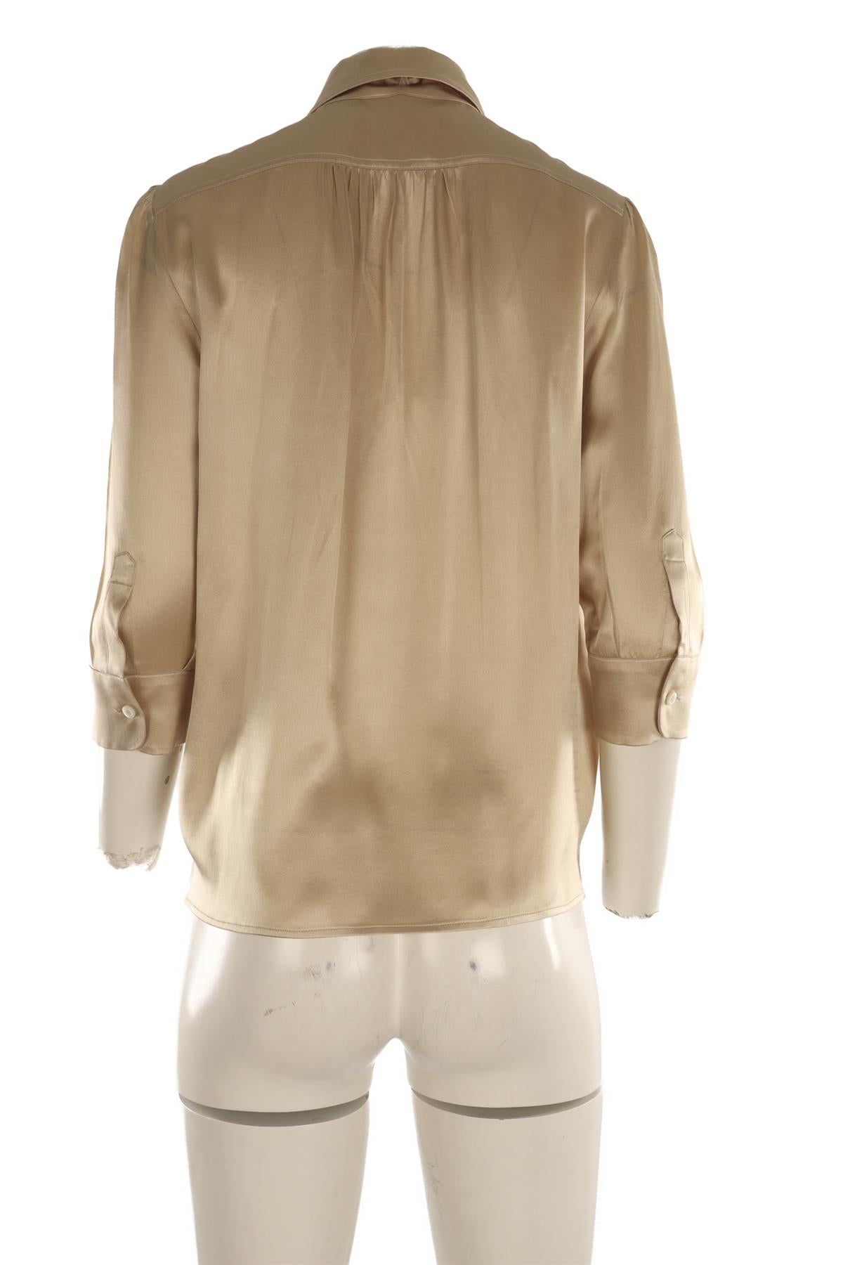 PRADA GOLD SILK SHIRT IT 40 UK 8