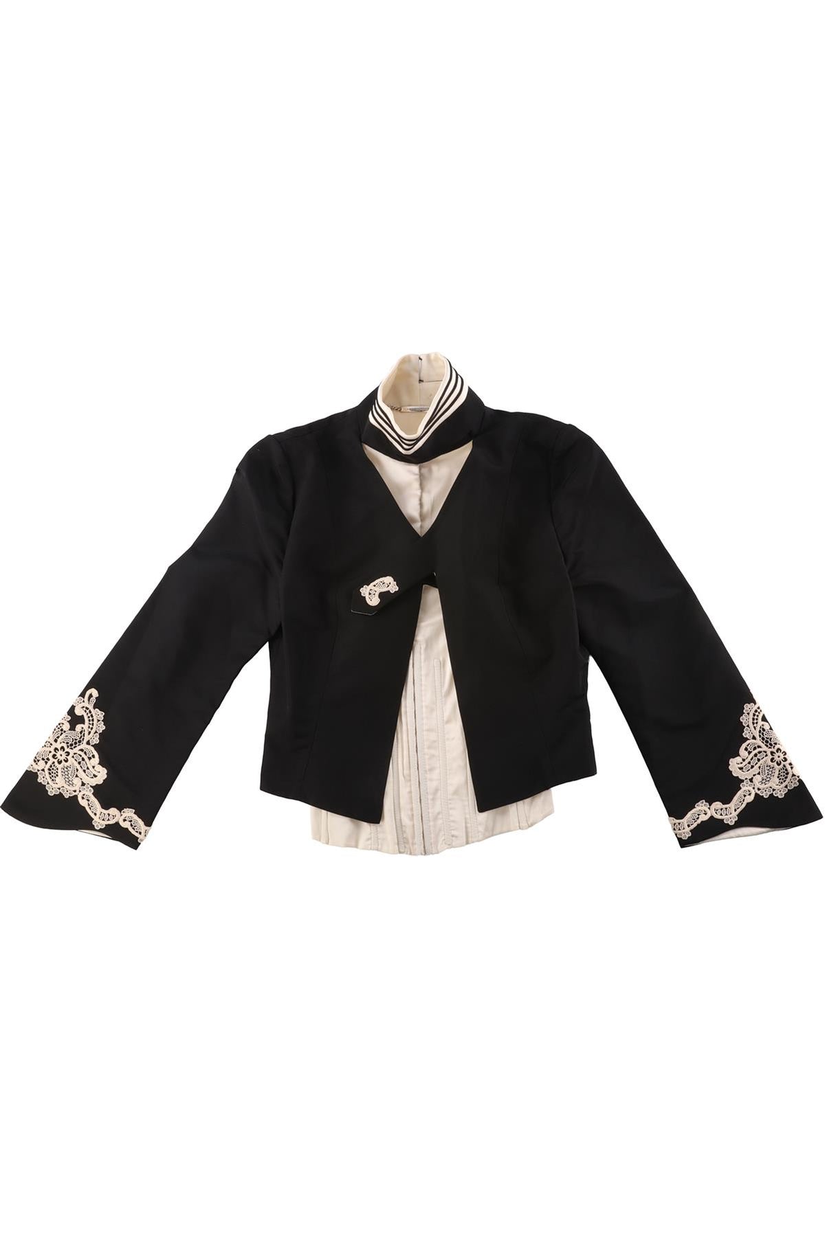 DOLCE & GABBANA BLACK VINTAGE SILK JACKET IT 40 UK 8