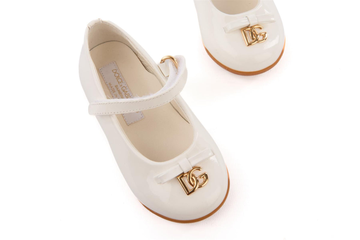 DOLCE & GABBANA WHITE KIDS GIRLS BALLET FLATS EU 20 UK 3 US 4