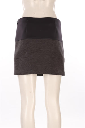 BRUNELLO CUCINELLI GREY WOOL MINI SKIRT IT 40 UK 8