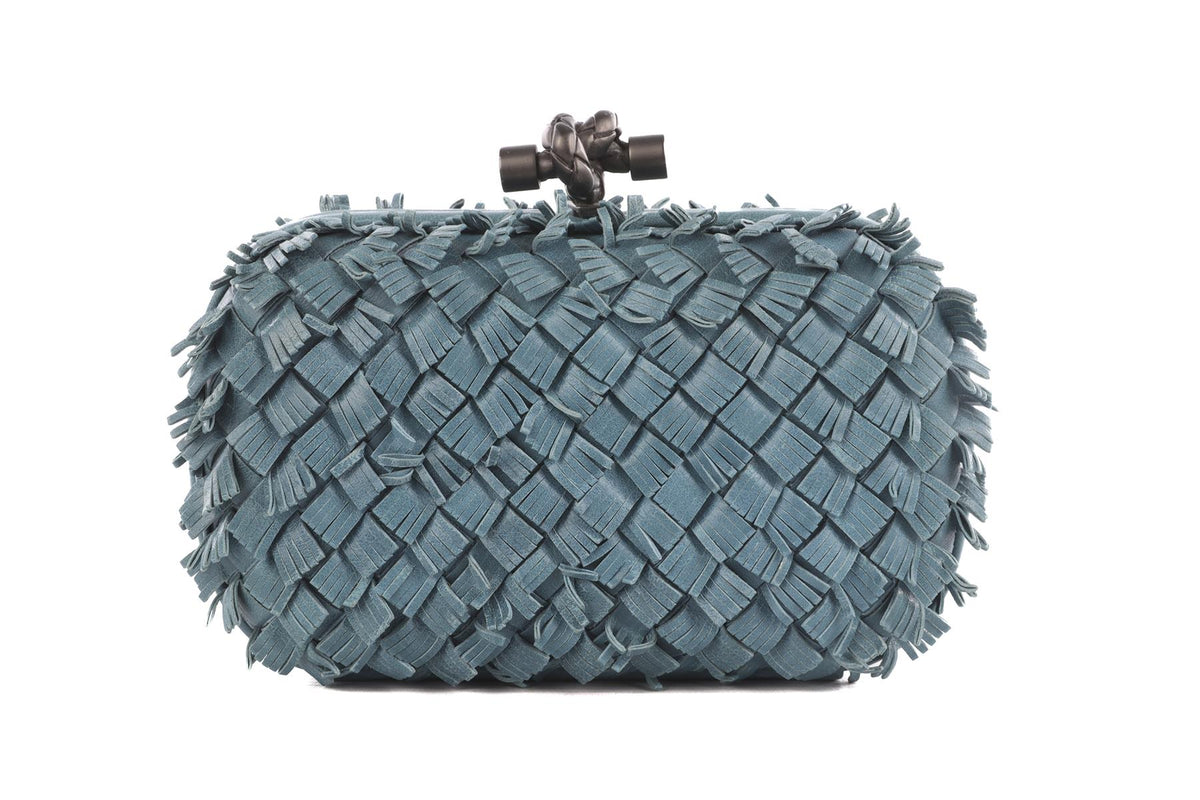 BOTTEGA VENETA BLUE KNOT LEATHER CLUTCH