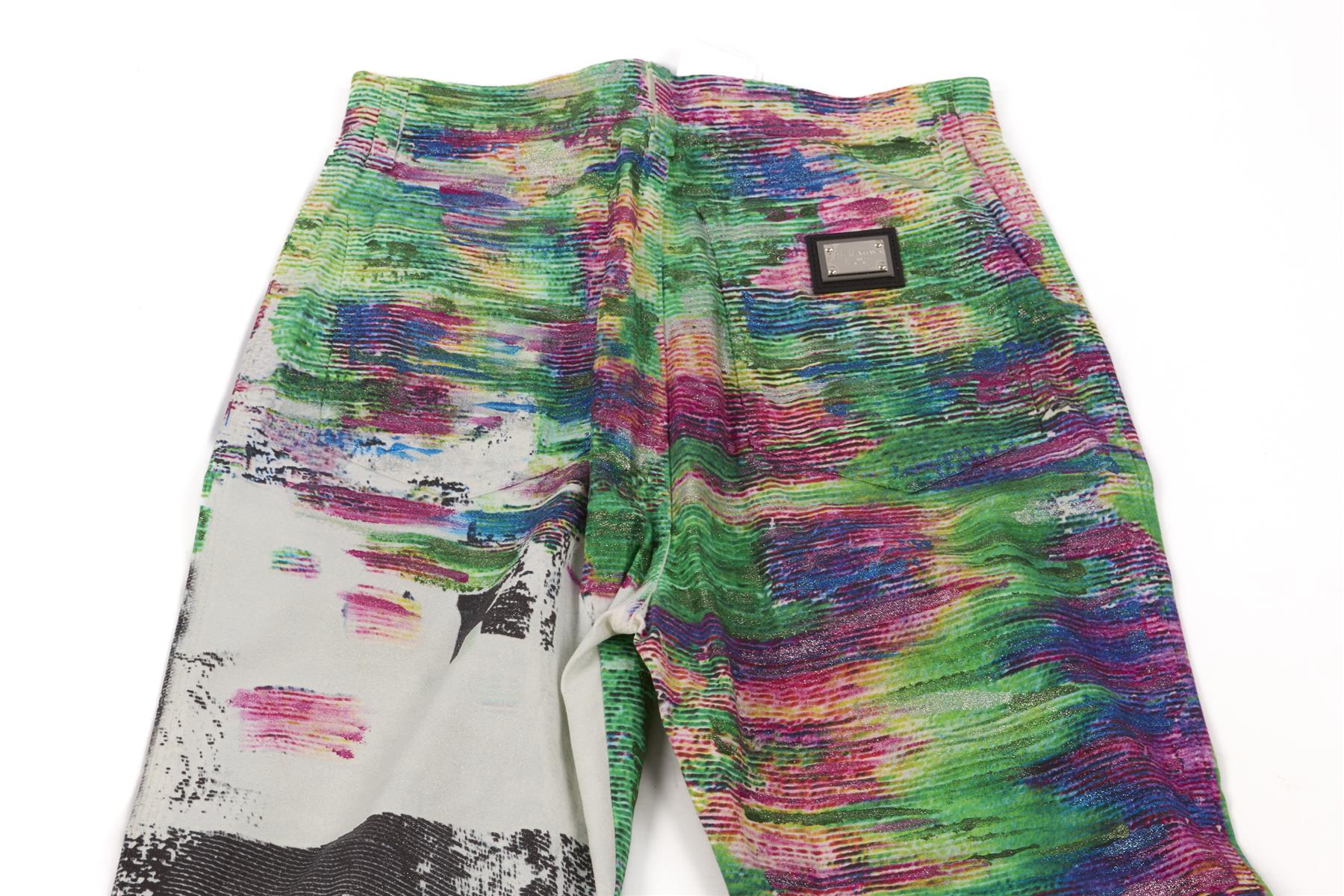 DOLCE & GABBANA MULTI HIGH RISE STRAIGHT LEG JEANS IT 42 UK 10