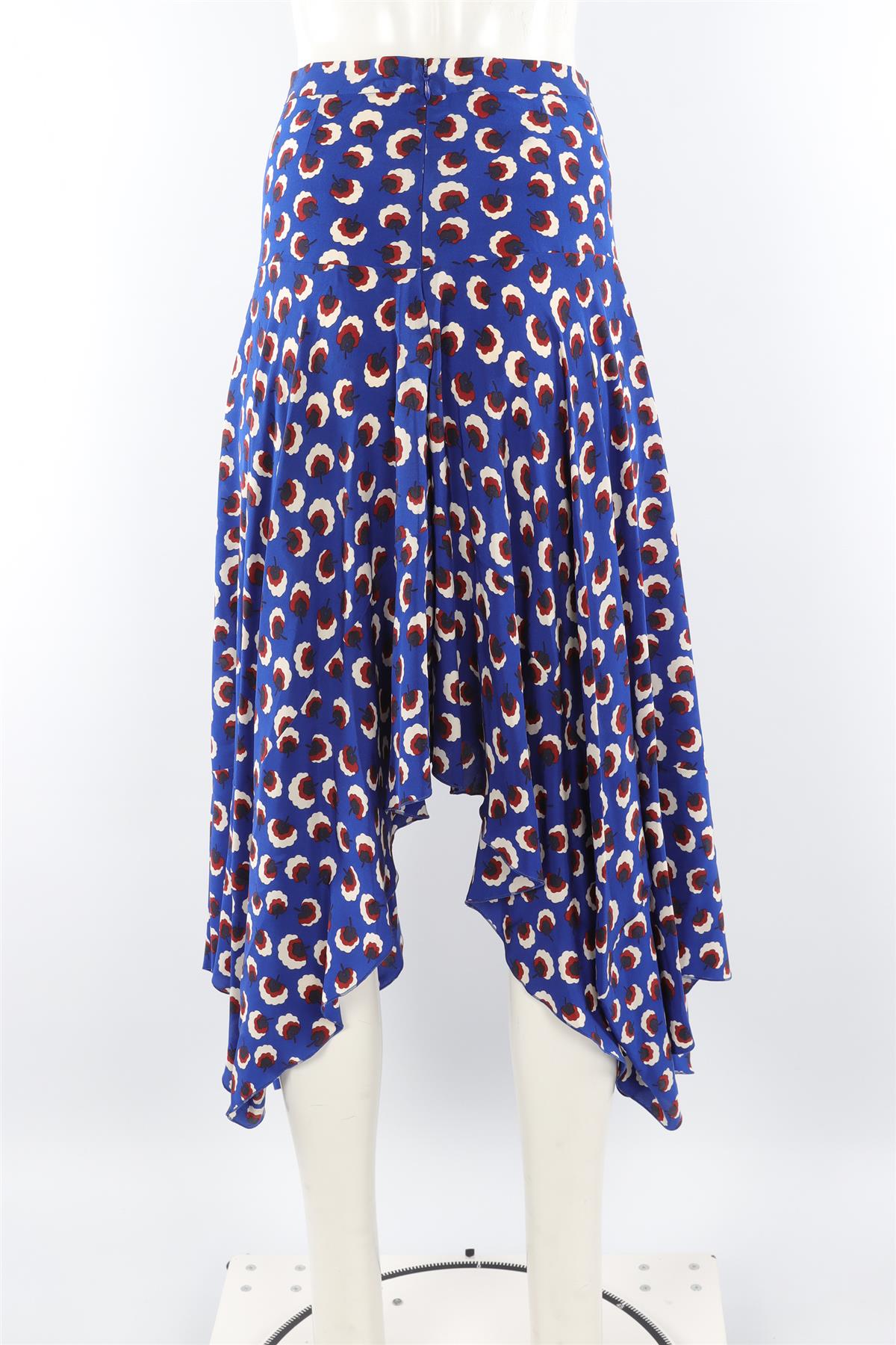 STELLA MCCARTNEY BLUE SILK MAXI SKIRT IT 38 UK 6