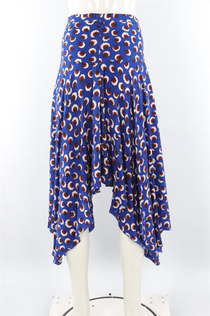 STELLA MCCARTNEY BLUE SILK MAXI SKIRT IT 38 UK 6