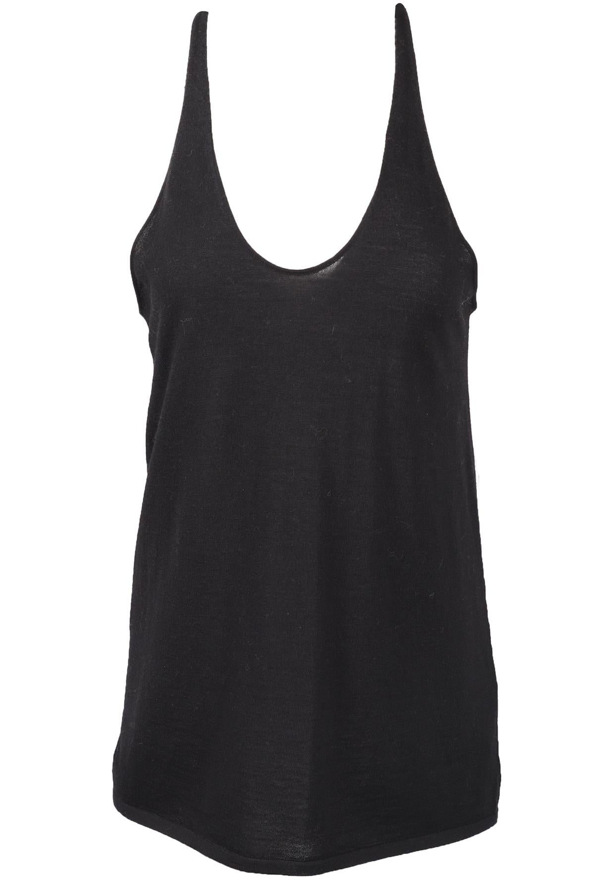 BALENCIAGA BLACK WOOL BLEND TOP FR 36 UK 8