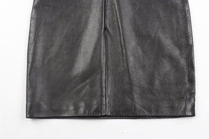 SAINT LAURENT BLACK LEATHER MINI DRESS FR 36 UK 8