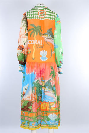ALEMAIS MULTI RAMIE MAXI DRESS AU 10 UK 10