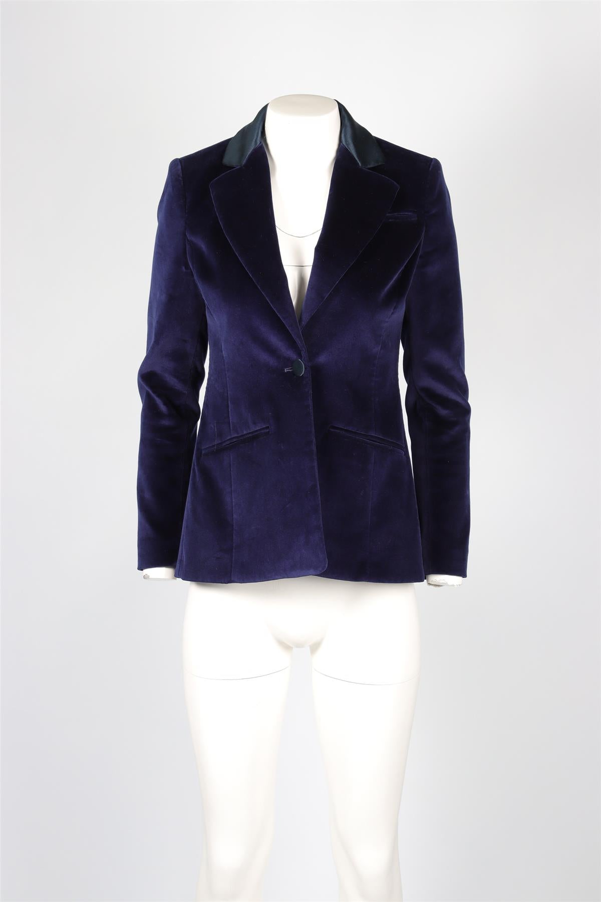 ALTUZARRA NAVY VELVET BLAZER IT 36 UK 4