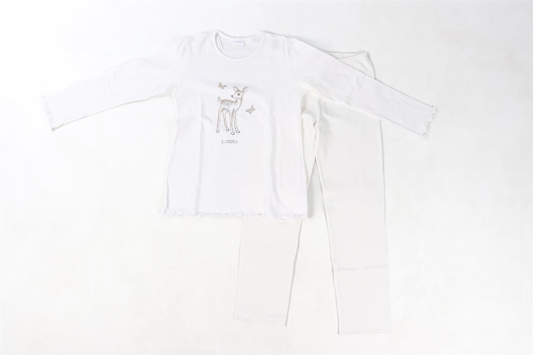LA PERLA WHITE KIDS GIRLS PYJAMA SET 12 YEARS