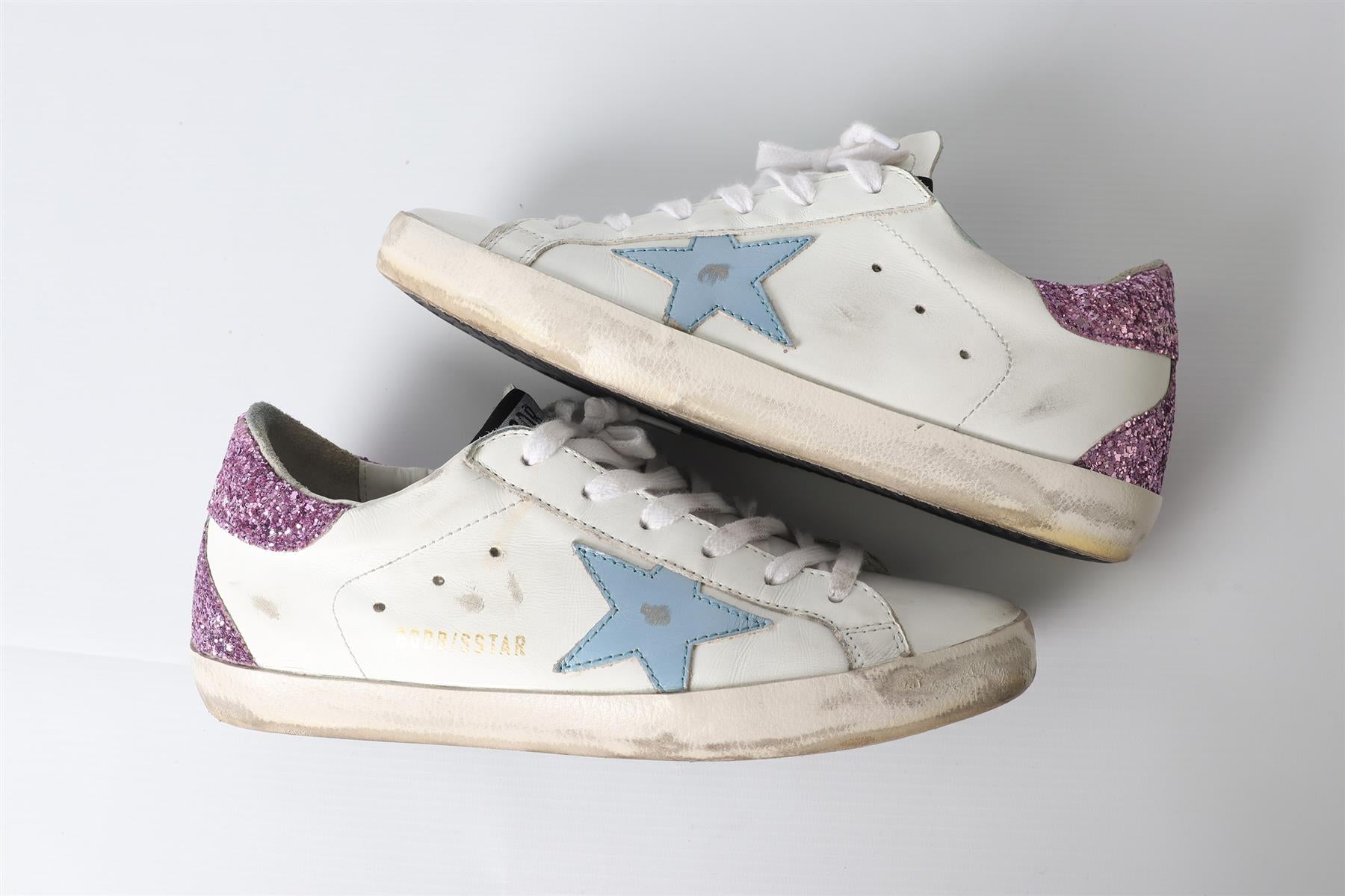 GOLDEN GOOSE DELUXE BRAND WHITE SUPER STAR LEATHER SNEAKERS EU 38