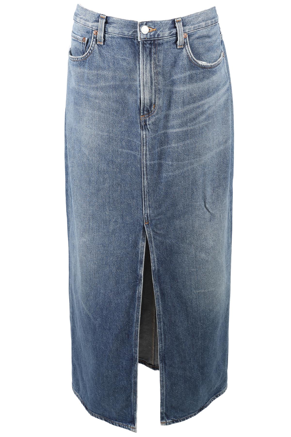 AGOLDE BLUE DENIM MAXI SKIRT W27 UK 8-10
