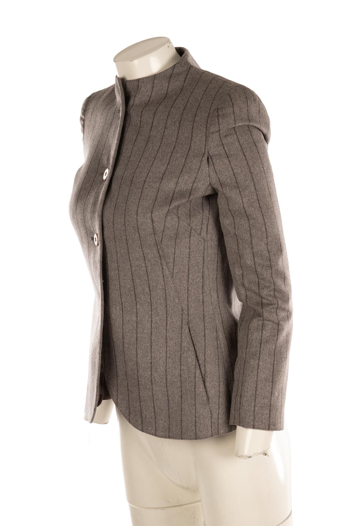 FONTANA COUTURE GREY WOOL JACKET IT 40 UK 8