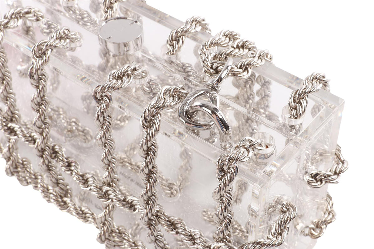 CULT GAIA SILVER BESS PERSPEX SHOULDER BAG