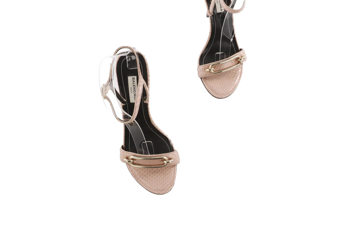 BALENCIAGA NUDE LEATHER SANDALS EU 38 UK 5 US 8